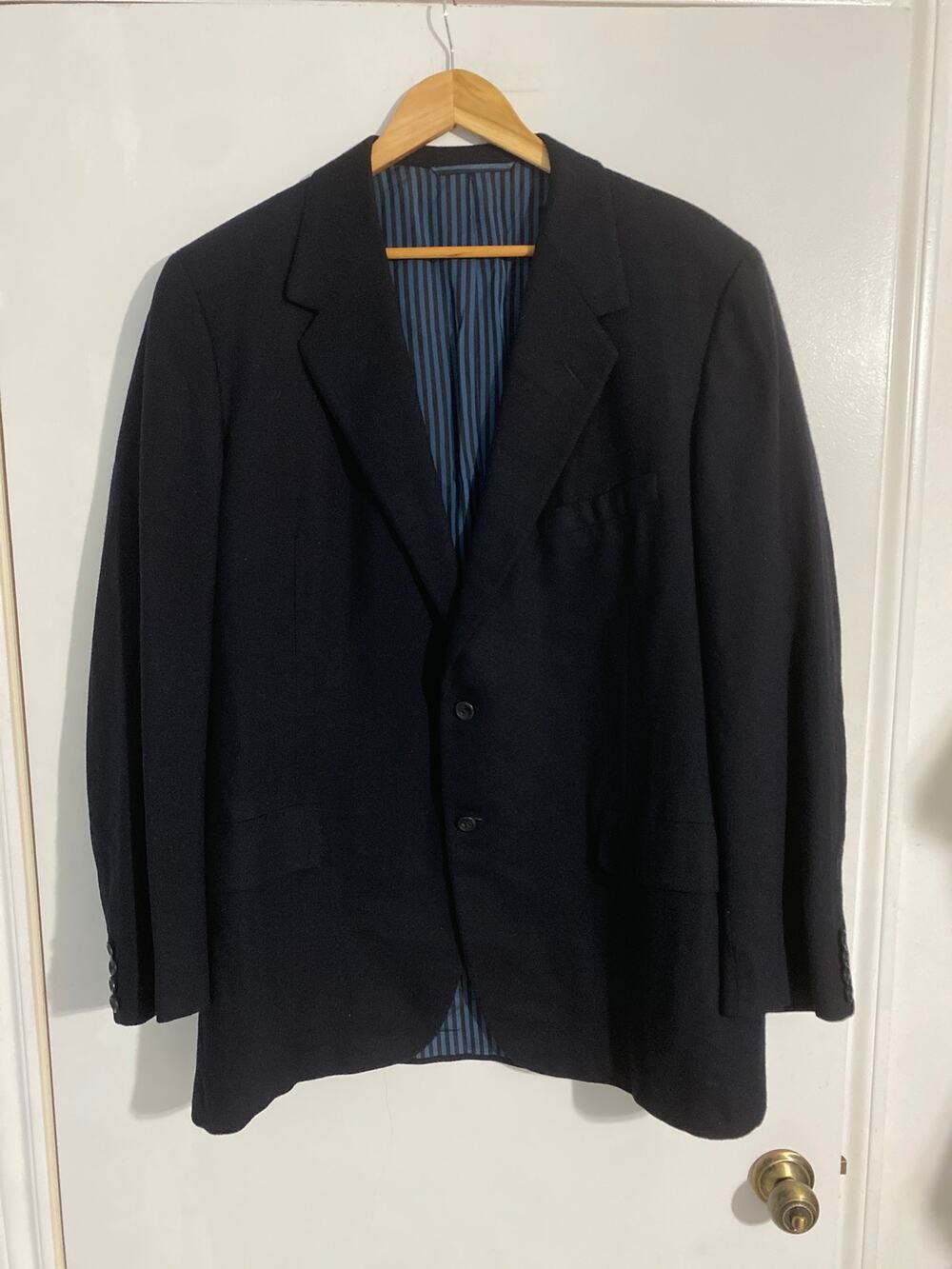 Oxxford Clothes cashmere blazer sport coat men’s size 46 T black luxury